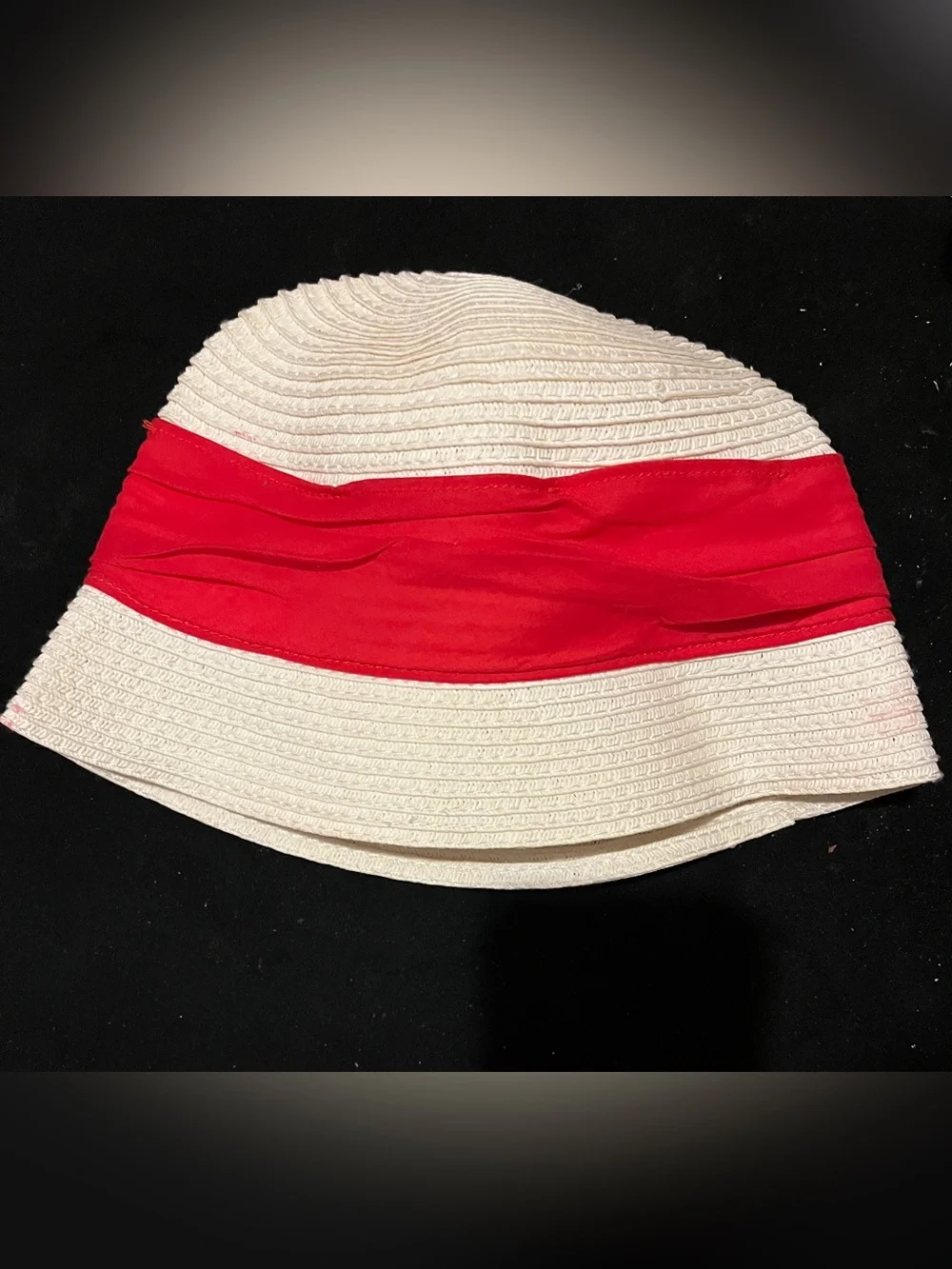 Janie and Jack Baby Toddler White Sun Hat Red Bow 12-24 Months Holiday